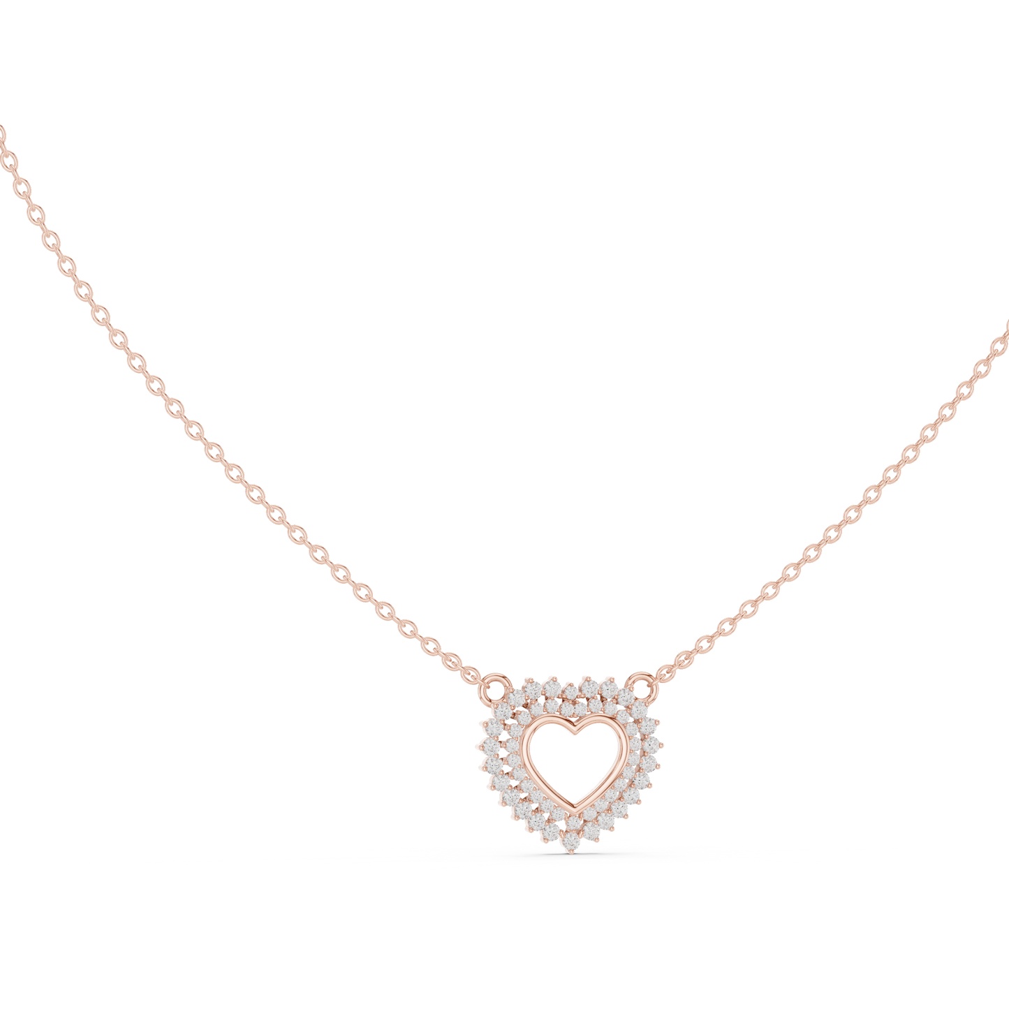 18k Solid Gold Round Cut Lab Grown Diamond Unique Daily Wear Women Necklace - HIGHCARAT DIAMONDS