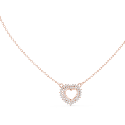 18k Solid Gold Round Cut Lab Grown Diamond Unique Daily Wear Women Necklace - HIGHCARAT DIAMONDS