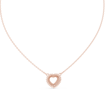 18k Solid Gold Round Cut Lab Grown Diamond Unique Daily Wear Women Necklace - HIGHCARAT DIAMONDS