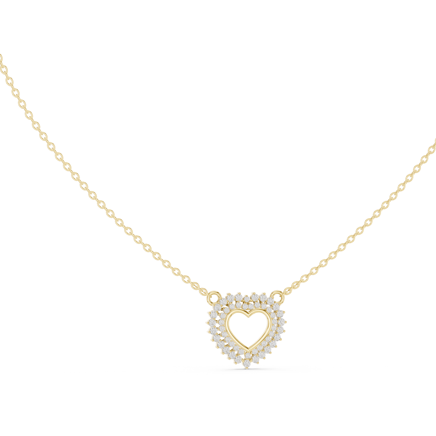 18k Solid Gold Round Cut Lab Grown Diamond Unique Daily Wear Women Necklace - HIGHCARAT DIAMONDS