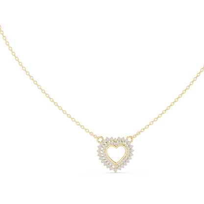 18k Solid Gold Round Cut Lab Grown Diamond Unique Daily Wear Women Necklace - HIGHCARAT DIAMONDS