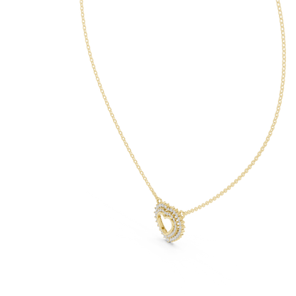 18k Solid Gold Round Cut Lab Grown Diamond Unique Daily Wear Women Necklace - HIGHCARAT DIAMONDS