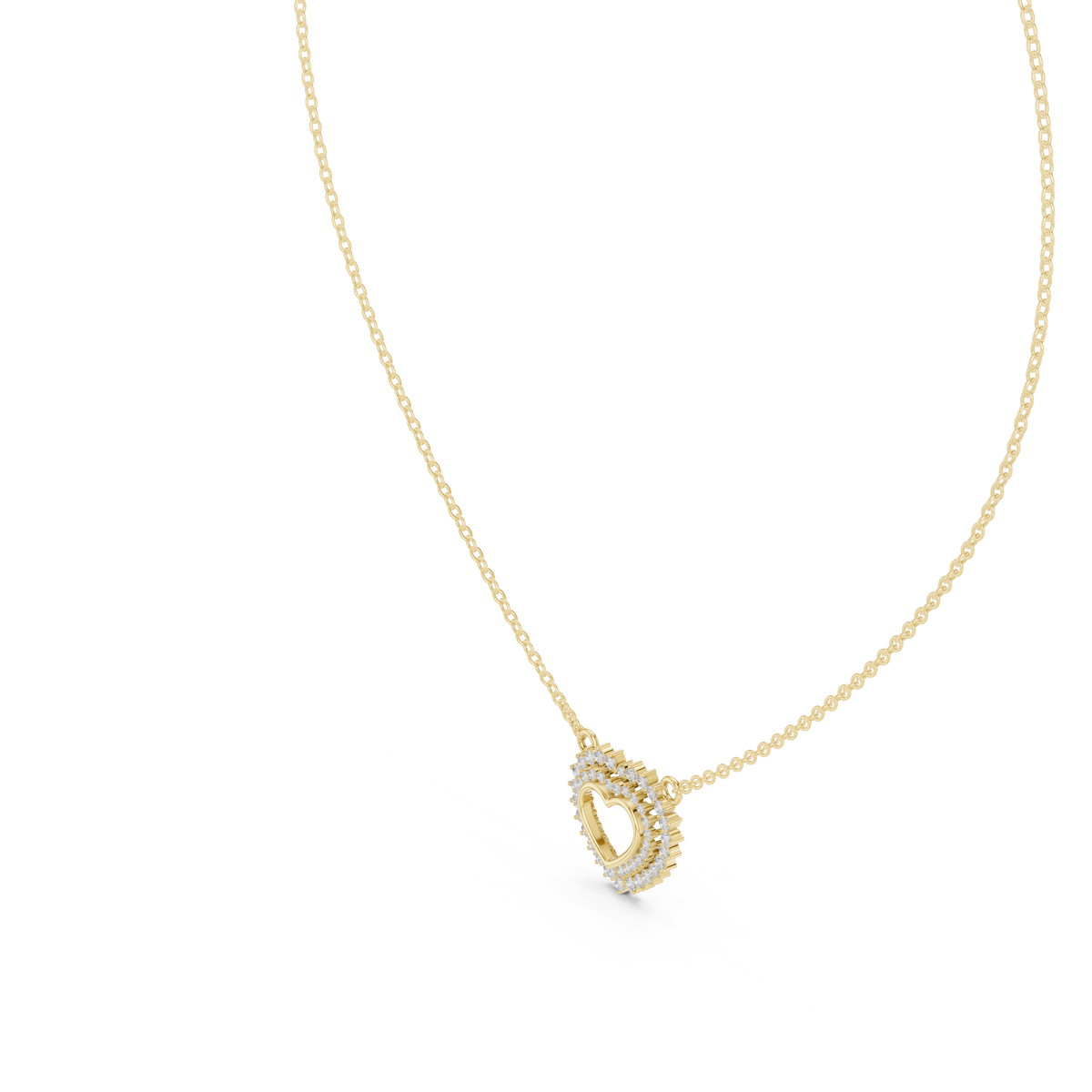 18k Solid Gold Round Cut Lab Grown Diamond Unique Daily Wear Women Necklace - HIGHCARAT DIAMONDS