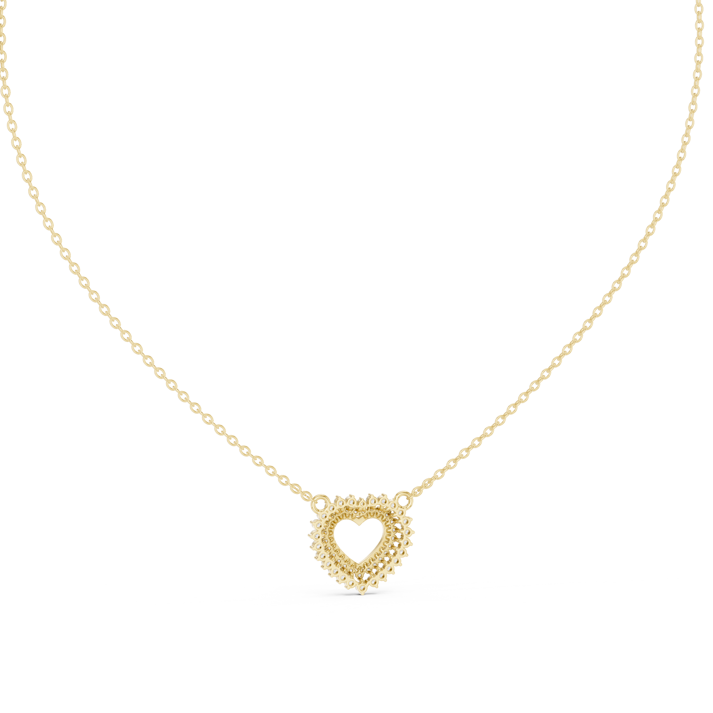 18k Solid Gold Round Cut Lab Grown Diamond Unique Daily Wear Women Necklace - HIGHCARAT DIAMONDS