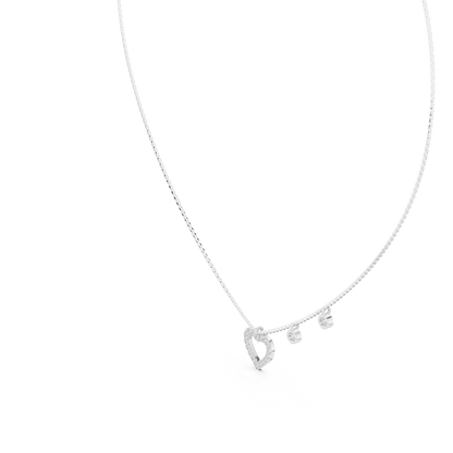 Heart Shape Round Cut Natural & Lab Grown Diamond 14k Rose Gold  Very Sparkle  Classic Necklace For Her - HIGHCARAT DIAMONDS