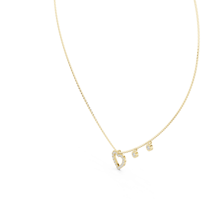 Heart Shape Round Cut Natural & Lab Grown Diamond 14k Rose Gold  Very Sparkle  Classic Necklace For Her - HIGHCARAT DIAMONDS