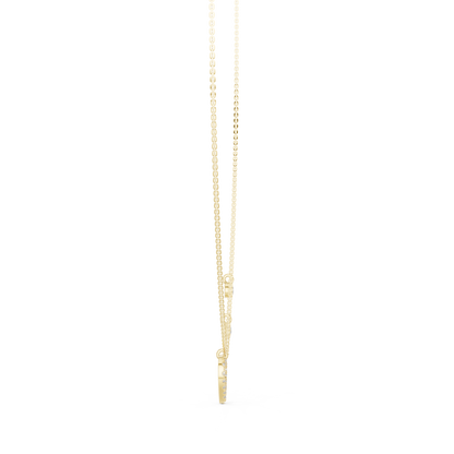 Heart Shape Round Cut Natural & Lab Grown Diamond 14k Rose Gold  Very Sparkle  Classic Necklace For Her - HIGHCARAT DIAMONDS