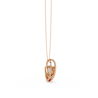 Heart Shape Lab Grown Diamond Open Curve Pendant - HIGHCARAT DIAMONDS