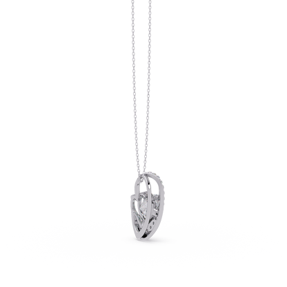 Heart Shape Lab Grown Diamond Open Curve Pendant - HIGHCARAT DIAMONDS