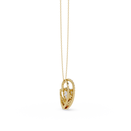 Heart Shape Lab Grown Diamond Open Curve Pendant - HIGHCARAT DIAMONDS