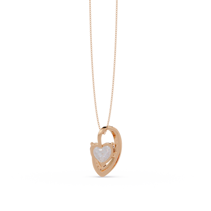 Heart Shape Lab Grown Diamond Open Curve Pendant - HIGHCARAT DIAMONDS