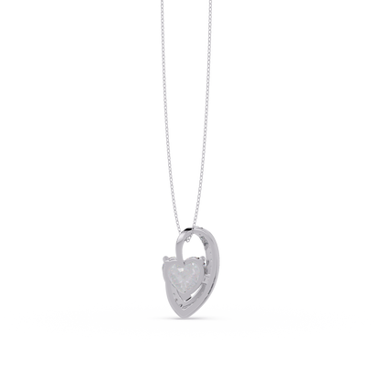 Heart Shape Lab Grown Diamond Open Curve Pendant - HIGHCARAT DIAMONDS