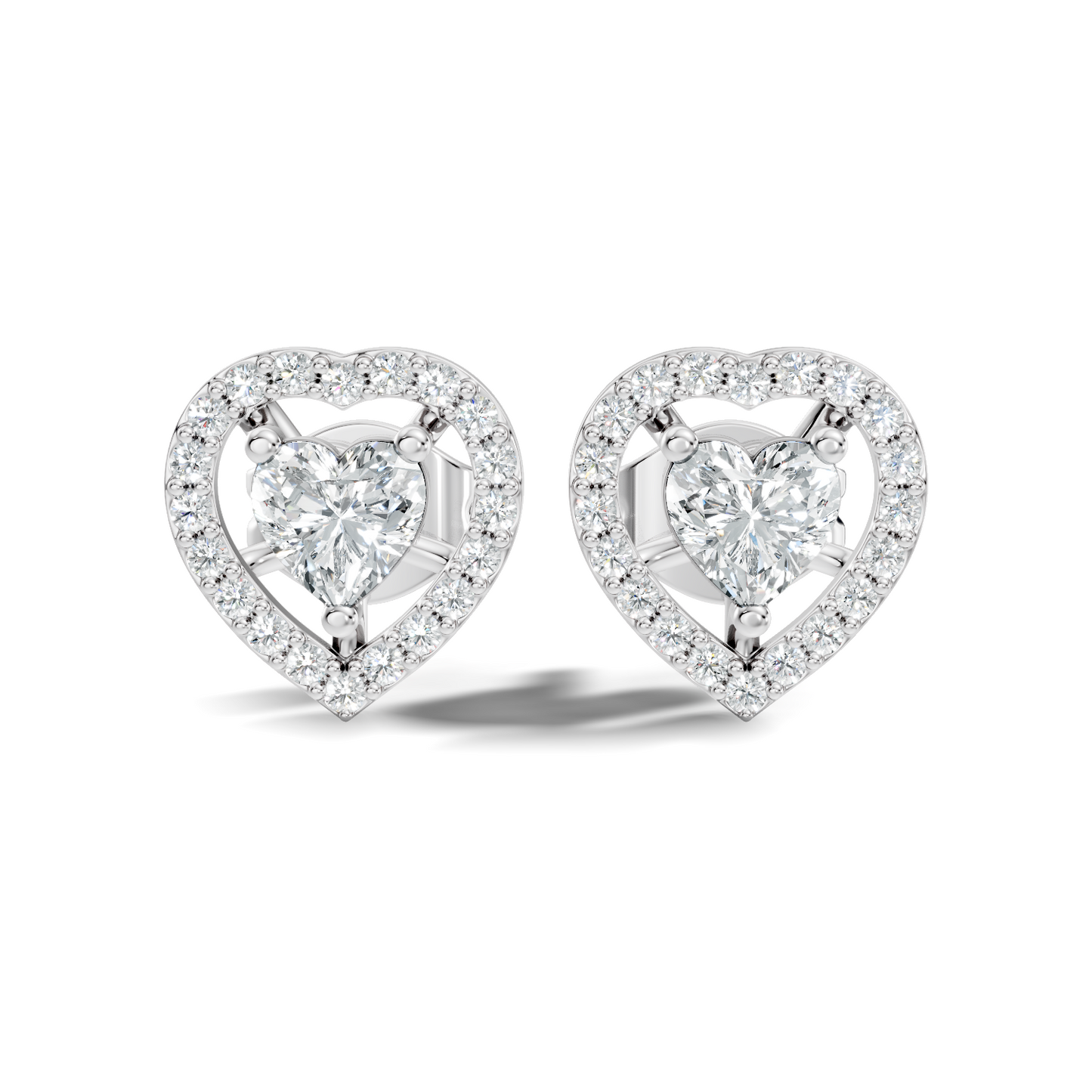 Round & Heart Shape Lab Grown Diamond 10k Solid Rose Gold Unique Diamond Earrings Anniversary Gift For Women - HIGHCARAT DIAMONDS