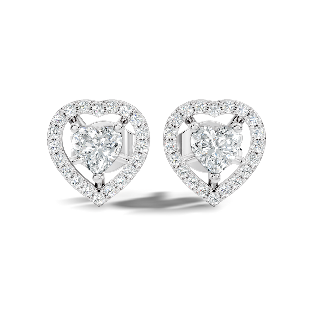 Round & Heart Shape Lab Grown Diamond 10k Solid Rose Gold Unique Diamond Earrings Anniversary Gift For Women - HIGHCARAT DIAMONDS