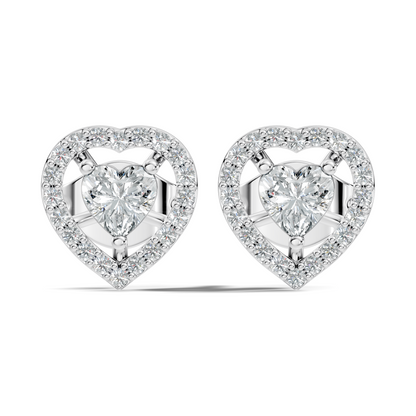 Round & Heart Shape Lab Grown Diamond 10k Solid Rose Gold Unique Diamond Earrings Anniversary Gift For Women - HIGHCARAT DIAMONDS