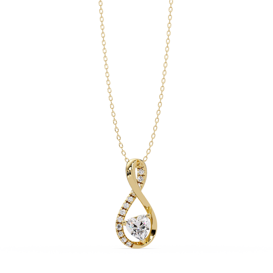 Heart Shape Lab Grown Diamond Twist Drop Pendant - HIGHCARAT DIAMONDS