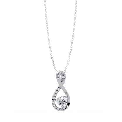 Heart Shape Lab Grown Diamond Twist Drop Pendant - HIGHCARAT DIAMONDS