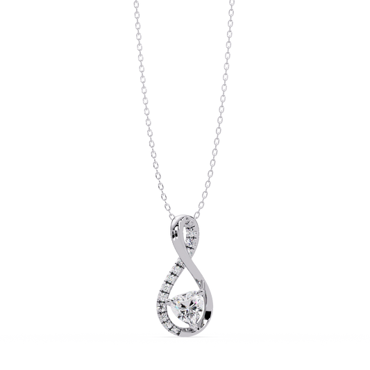 Heart Shape Lab Grown Diamond Twist Drop Pendant - HIGHCARAT DIAMONDS