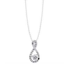 Heart Shape Lab Grown Diamond Twist Drop Pendant - HIGHCARAT DIAMONDS