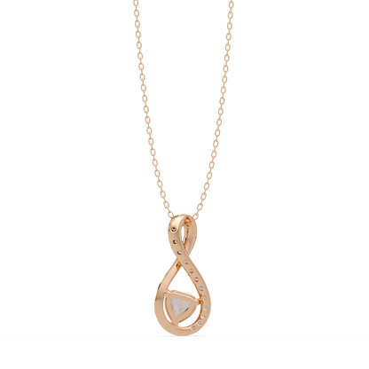 Heart Shape Lab Grown Diamond Twist Drop Pendant - HIGHCARAT DIAMONDS