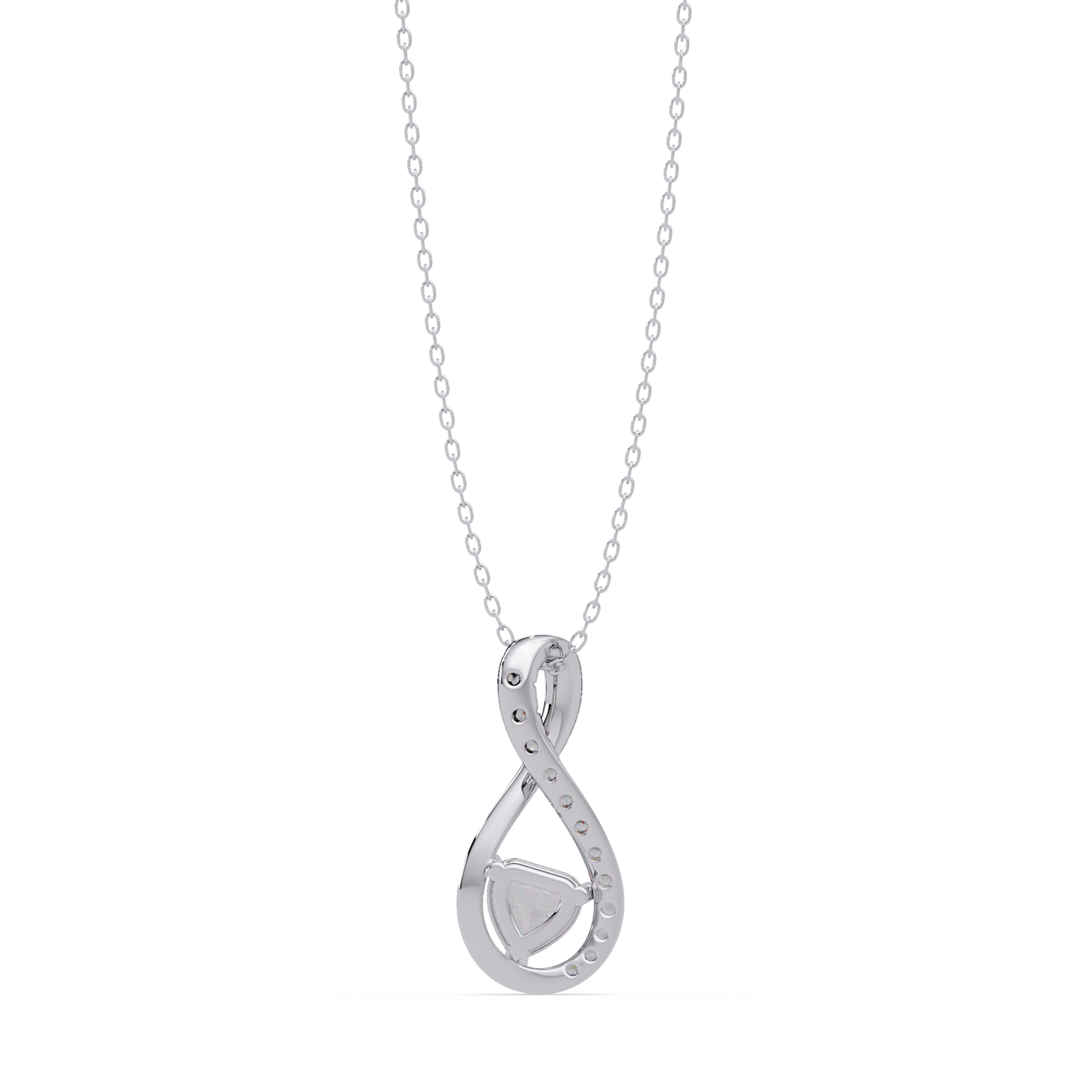 Heart Shape Lab Grown Diamond Twist Drop Pendant - HIGHCARAT DIAMONDS