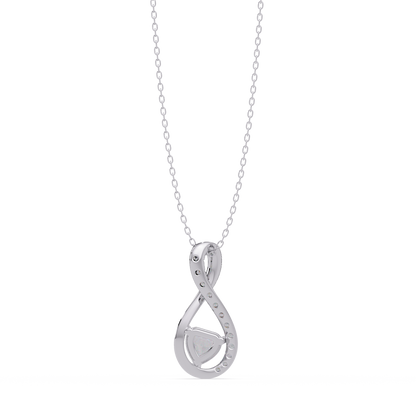 Heart Shape Lab Grown Diamond Twist Drop Pendant - HIGHCARAT DIAMONDS