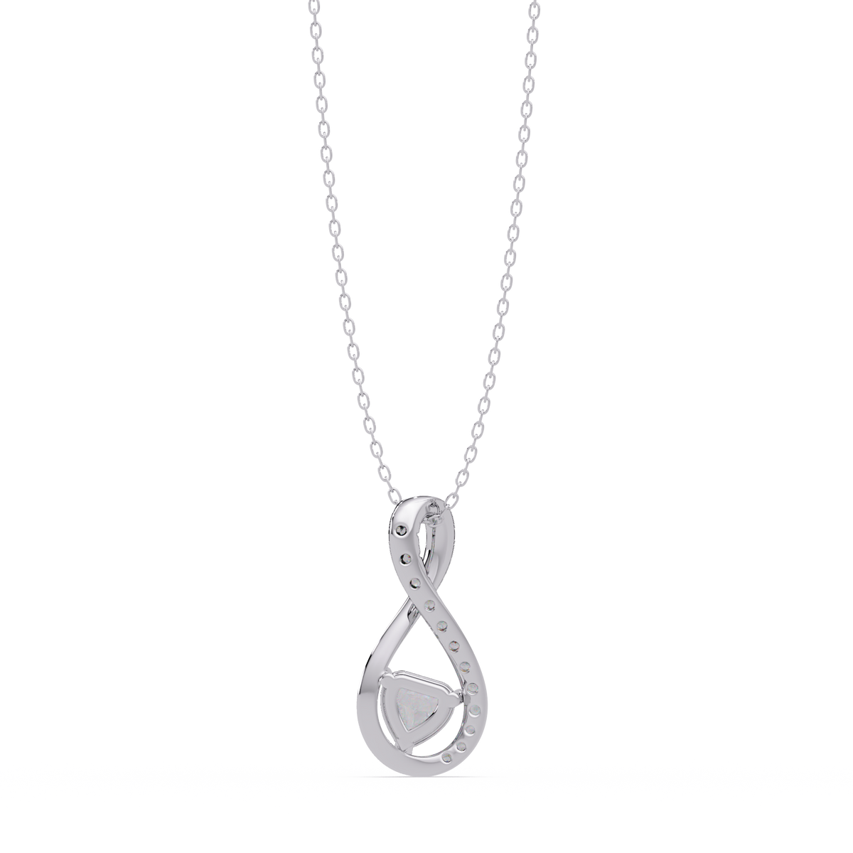 Heart Shape Lab Grown Diamond Twist Drop Pendant - HIGHCARAT DIAMONDS