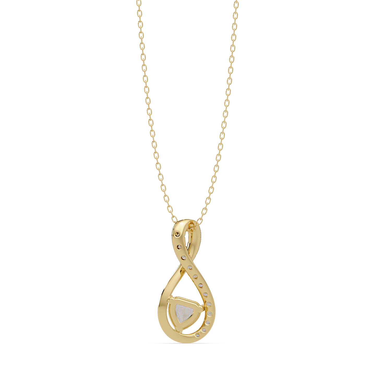 Heart Shape Lab Grown Diamond Twist Drop Pendant - HIGHCARAT DIAMONDS