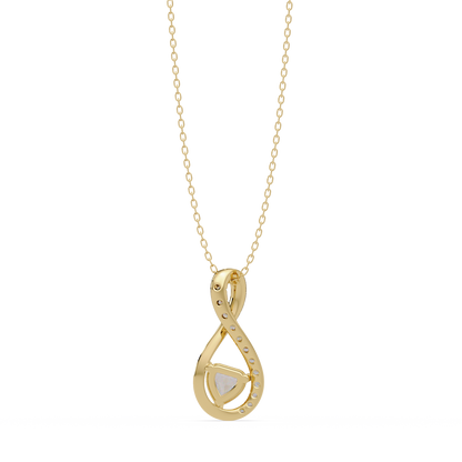 Heart Shape Lab Grown Diamond Twist Drop Pendant - HIGHCARAT DIAMONDS