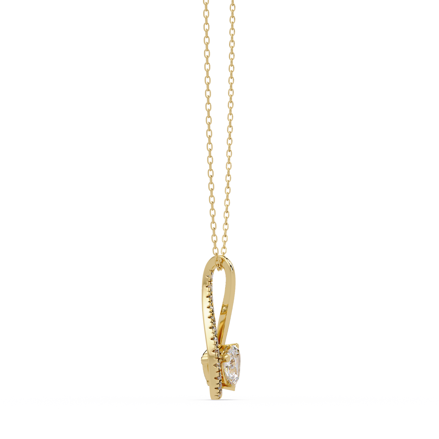 Heart Shape Lab Grown Diamond Twist Drop Pendant - HIGHCARAT DIAMONDS