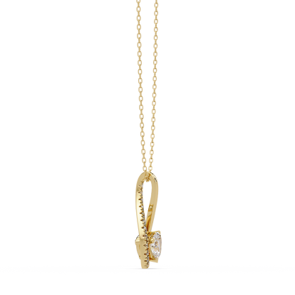 Heart Shape Lab Grown Diamond Twist Drop Pendant - HIGHCARAT DIAMONDS