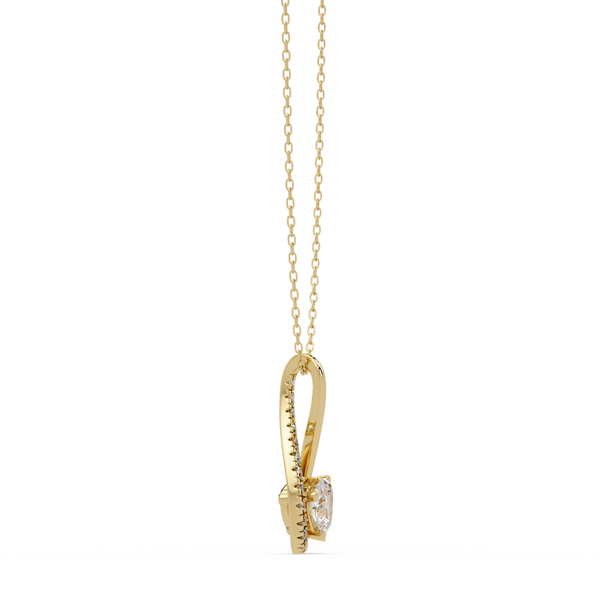 Heart Shape Lab Grown Diamond Twist Drop Pendant - HIGHCARAT DIAMONDS