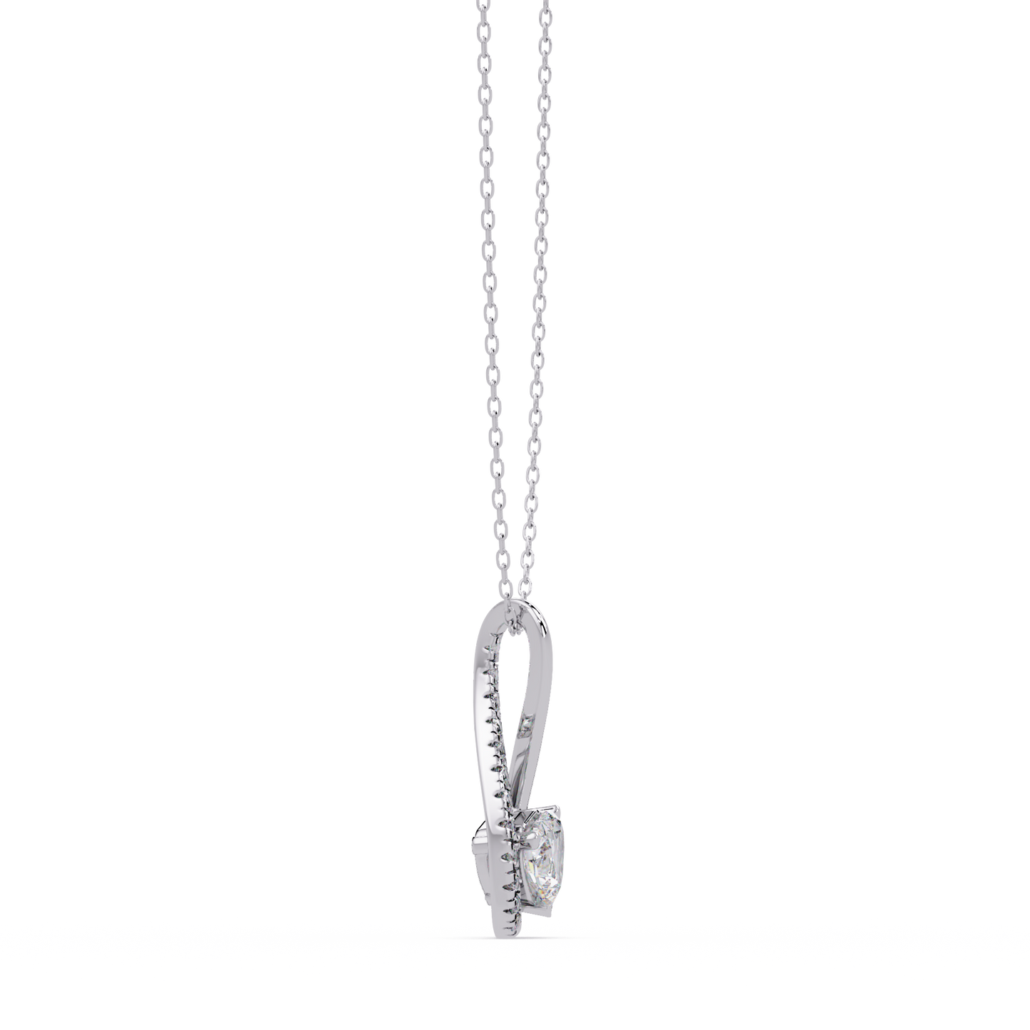 Heart Shape Lab Grown Diamond Twist Drop Pendant - HIGHCARAT DIAMONDS