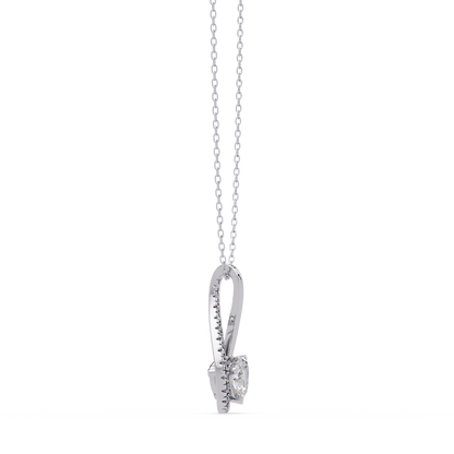 Heart Shape Lab Grown Diamond Twist Drop Pendant - HIGHCARAT DIAMONDS