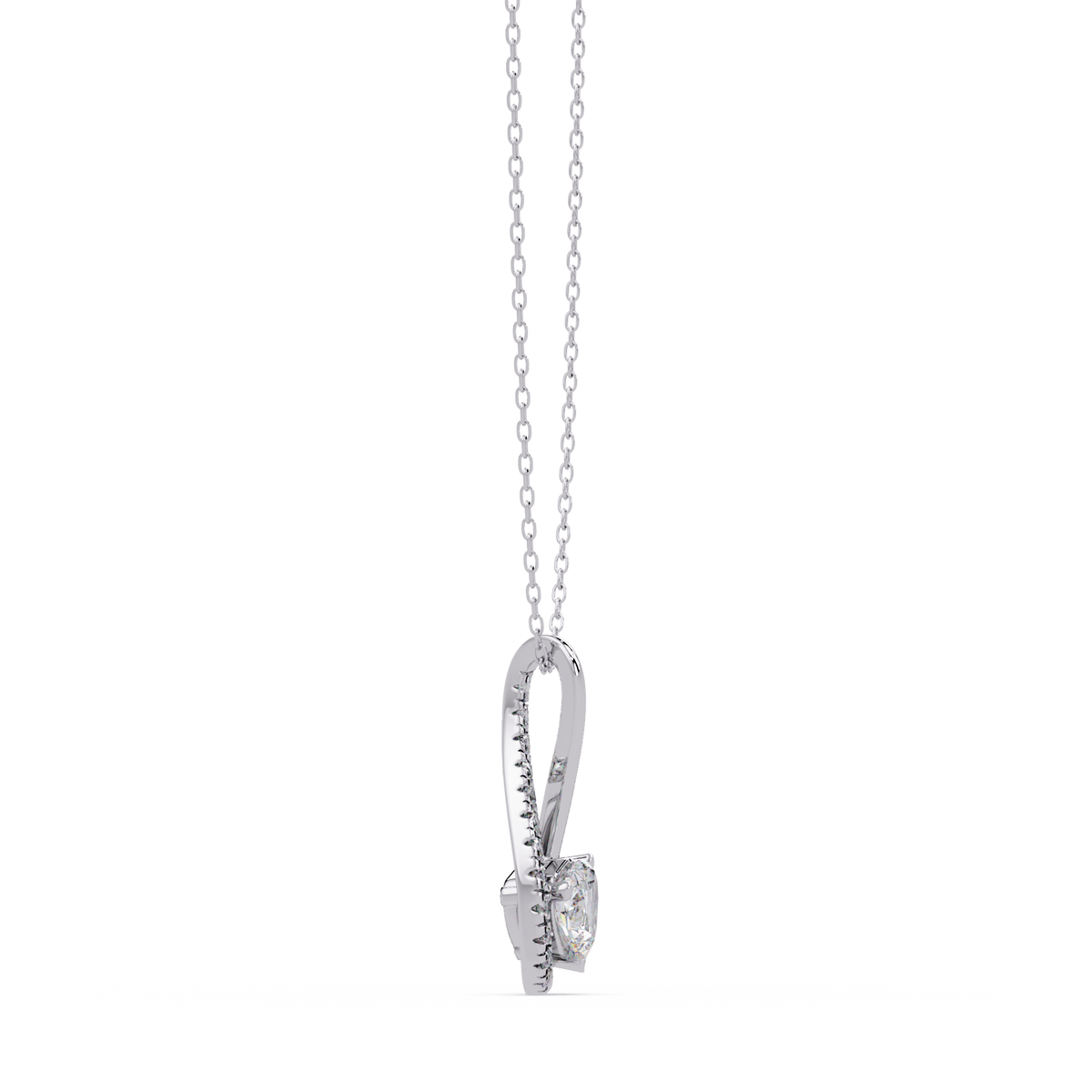 Heart Shape Lab Grown Diamond Twist Drop Pendant - HIGHCARAT DIAMONDS