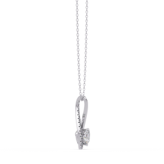 Heart Shape Lab Grown Diamond Twist Drop Pendant - HIGHCARAT DIAMONDS