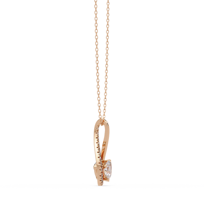Heart Shape Lab Grown Diamond Twist Drop Pendant - HIGHCARAT DIAMONDS