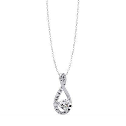 Heart Shape Lab Grown Diamond Twist Drop Pendant - HIGHCARAT DIAMONDS