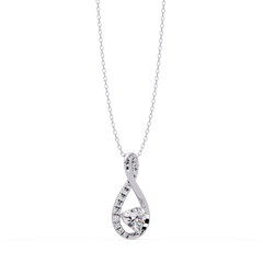 Heart Shape Lab Grown Diamond Twist Drop Pendant - HIGHCARAT DIAMONDS
