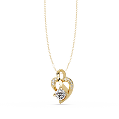 Heart Shape Lab Grown Diamond Twist Pendant - HIGHCARAT DIAMONDS