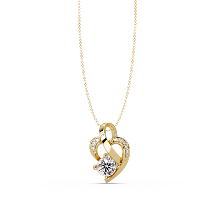 Heart Shape Lab Grown Diamond Twist Pendant - HIGHCARAT DIAMONDS