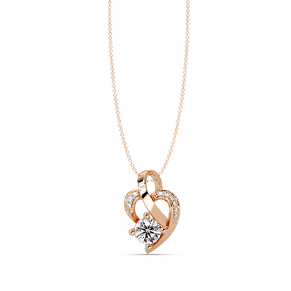 Heart Shape Lab Grown Diamond Twist Pendant - HIGHCARAT DIAMONDS