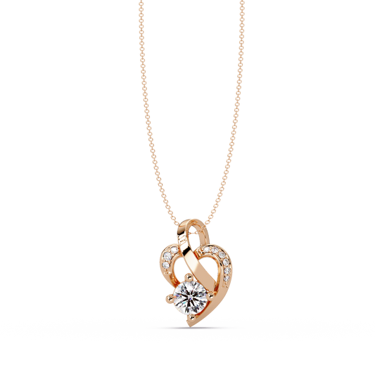 Heart Shape Lab Grown Diamond Twist Pendant - HIGHCARAT DIAMONDS