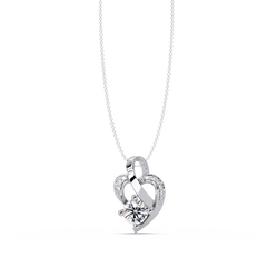 Heart Shape Lab Grown Diamond Twist Pendant - HIGHCARAT DIAMONDS