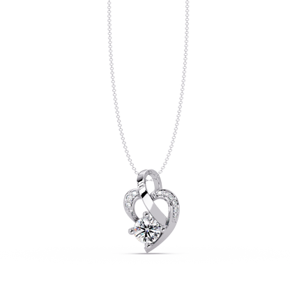 Heart Shape Lab Grown Diamond Twist Pendant - HIGHCARAT DIAMONDS