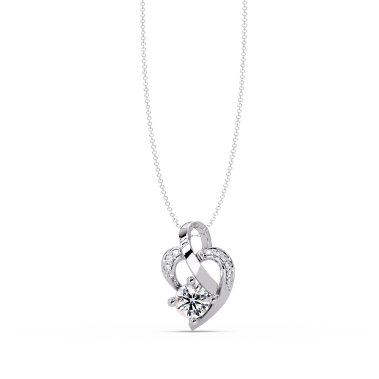 Heart Shape Lab Grown Diamond Twist Pendant - HIGHCARAT DIAMONDS
