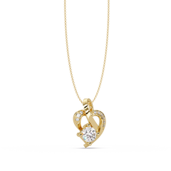 Heart Shape Lab Grown Diamond Twist Pendant - HIGHCARAT DIAMONDS