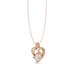 Heart Shape Lab Grown Diamond Twist Pendant - HIGHCARAT DIAMONDS