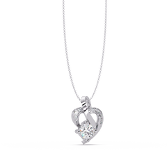 Heart Shape Lab Grown Diamond Twist Pendant - HIGHCARAT DIAMONDS