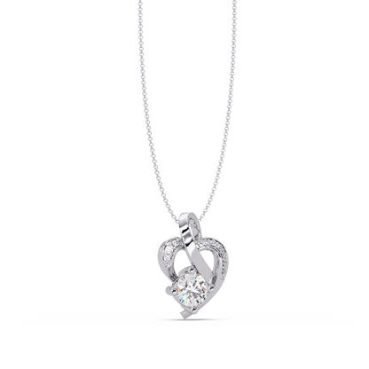 Heart Shape Lab Grown Diamond Twist Pendant - HIGHCARAT DIAMONDS